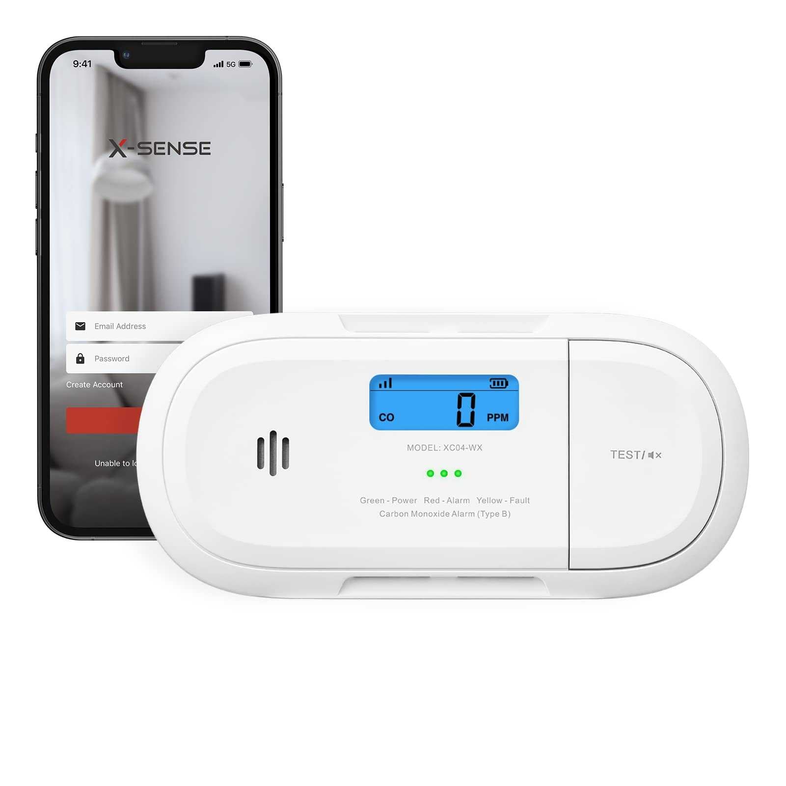 X-Sense XC04-WX WLAN Kohlenmonoxid-Melder - Vernetzter Schutz vor CO-Gefahren Mesch Shop X-Sense XC04-WX WLAN Kohlenmonoxid-Melder - Vernetzter Schutz vor CO-Gefahren Mesch Shop